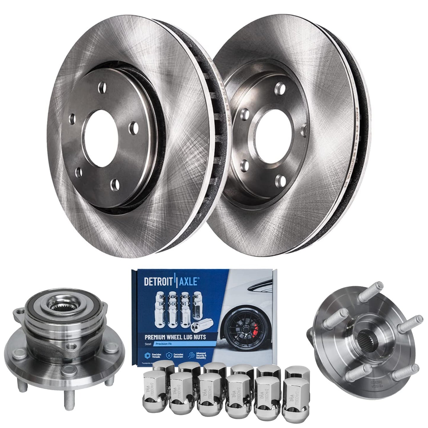 Detroit Axle - Rear Brake Kit for Dodge Grand Caravan Journey Chrysler Town & Country Replacement Brakes Rotors and Ceramic Brake Pads : 12.91" inch Rotor