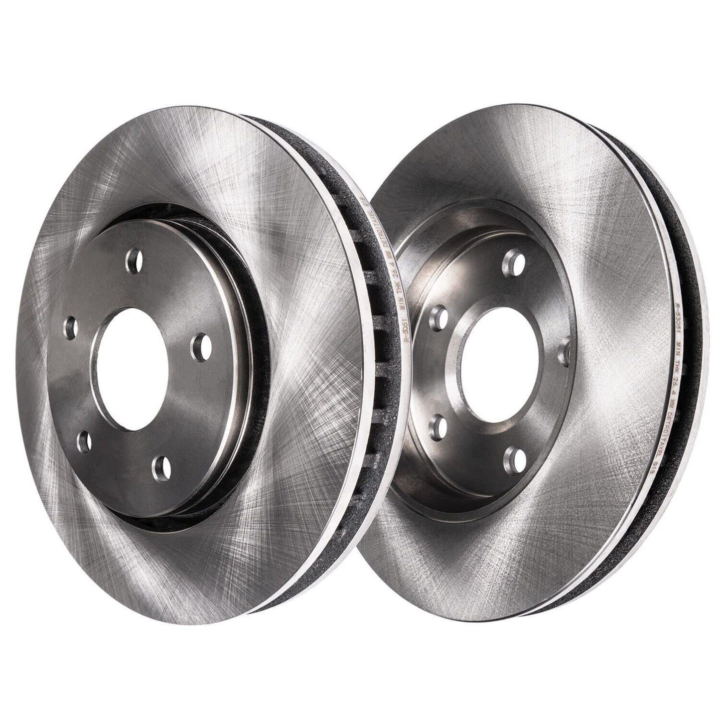 Detroit Axle - Front Brake Kit for 2003-2010 Honda Accord Disc Brake Rotors Ceramic Brakes Pads w/Hardware 2004 2005 2006 2007 2008 2009 Replacement [11.10 inch Rotors]