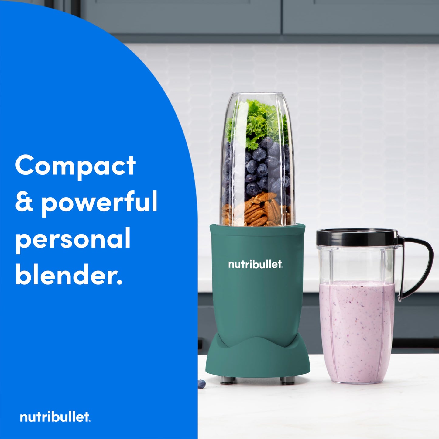 Nutribullet Personal Blender, Shakes, Smoothies, Food Prep, and Frozen Blending, 24 Ounces, 600 Watt, Dark Gray, NBR-0601WM