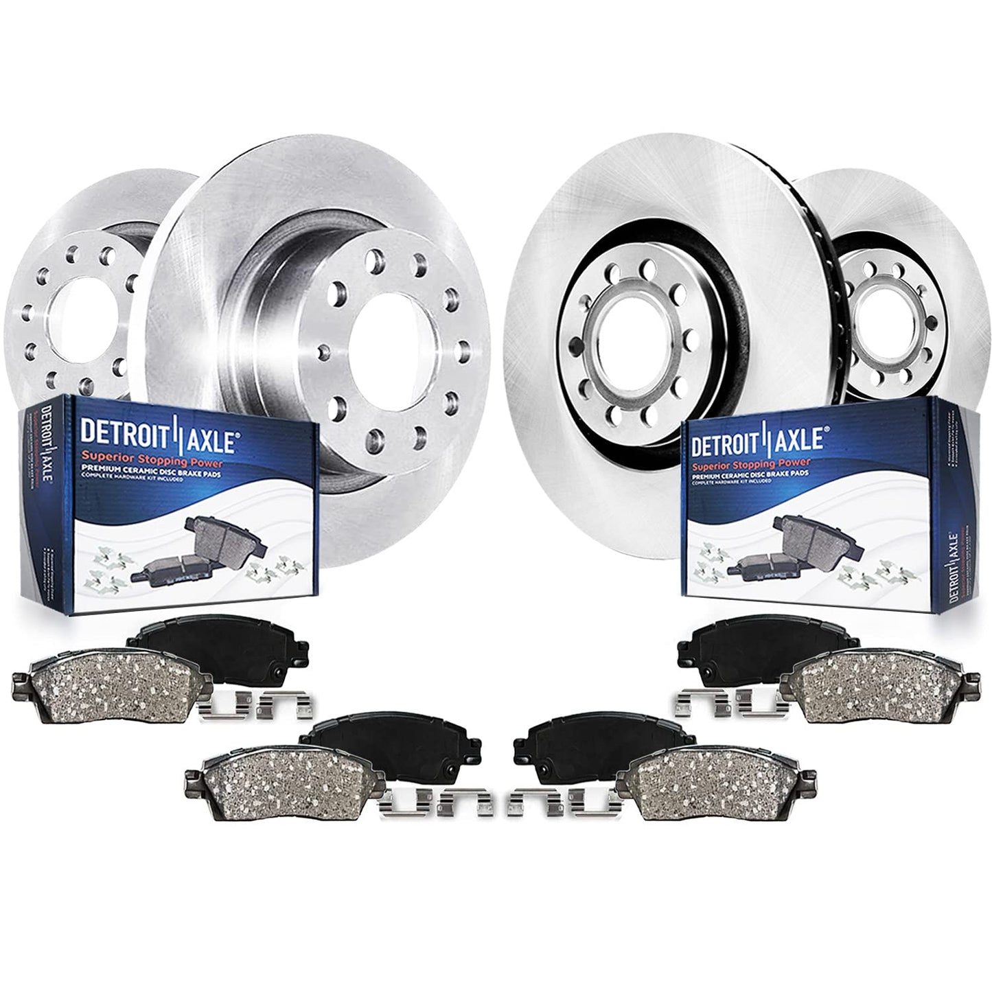 Detroit Axle - Brake Kit for 2013-2016 Kia Optima 2011-2015 Hyundai Sonata, Disc Brake Rotors Ceramic Brakes Pads Front and Rear 2014 Replacement