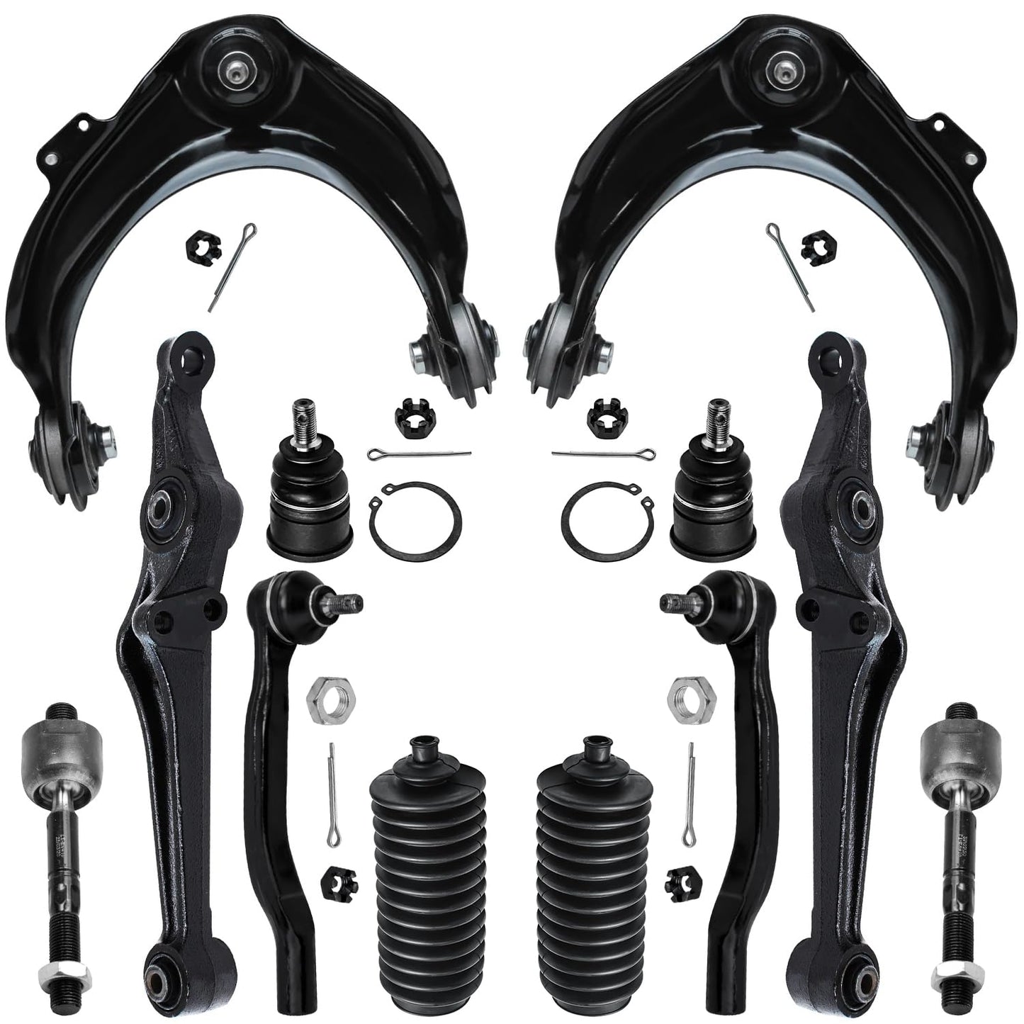 Detroit Axle - 12pc Front End Kit for 07-13 Chevy Silverado 1500 GMC Sierra | Suburban Yukon XL 1500 Tahoe Escalade ESV EXT, 2 Upper Control Arms 2 Sway Bars 4 Tie Rods 2 Lower Ball Joints 2 Boots