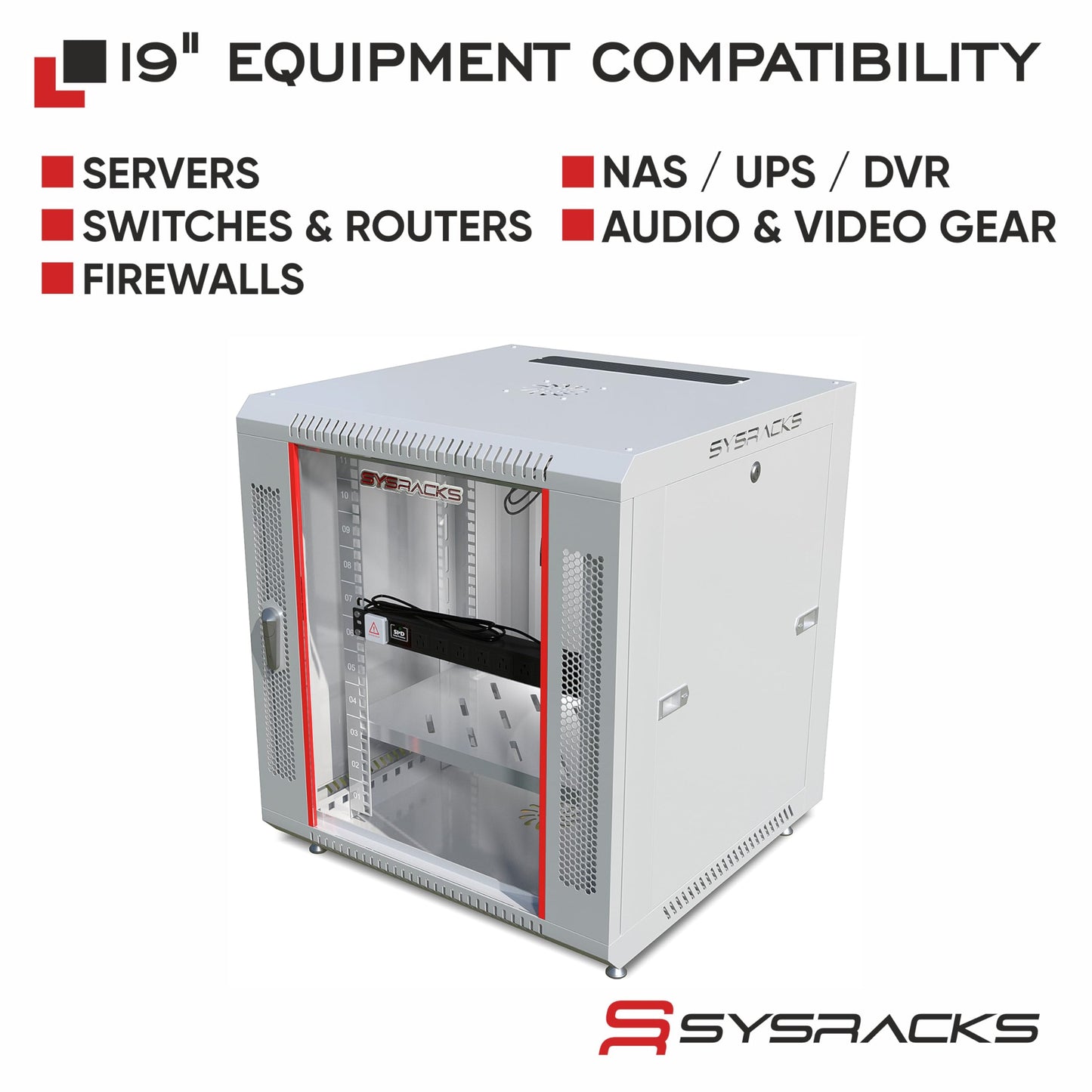 15U Wall Mount Server Rack Cabinet – 19" Network Rack Enclosure, 24" Deep Data Rack Cabinet with Fan, PDU & 2 Shelves for IT Equipment, Switches and Patch Panel