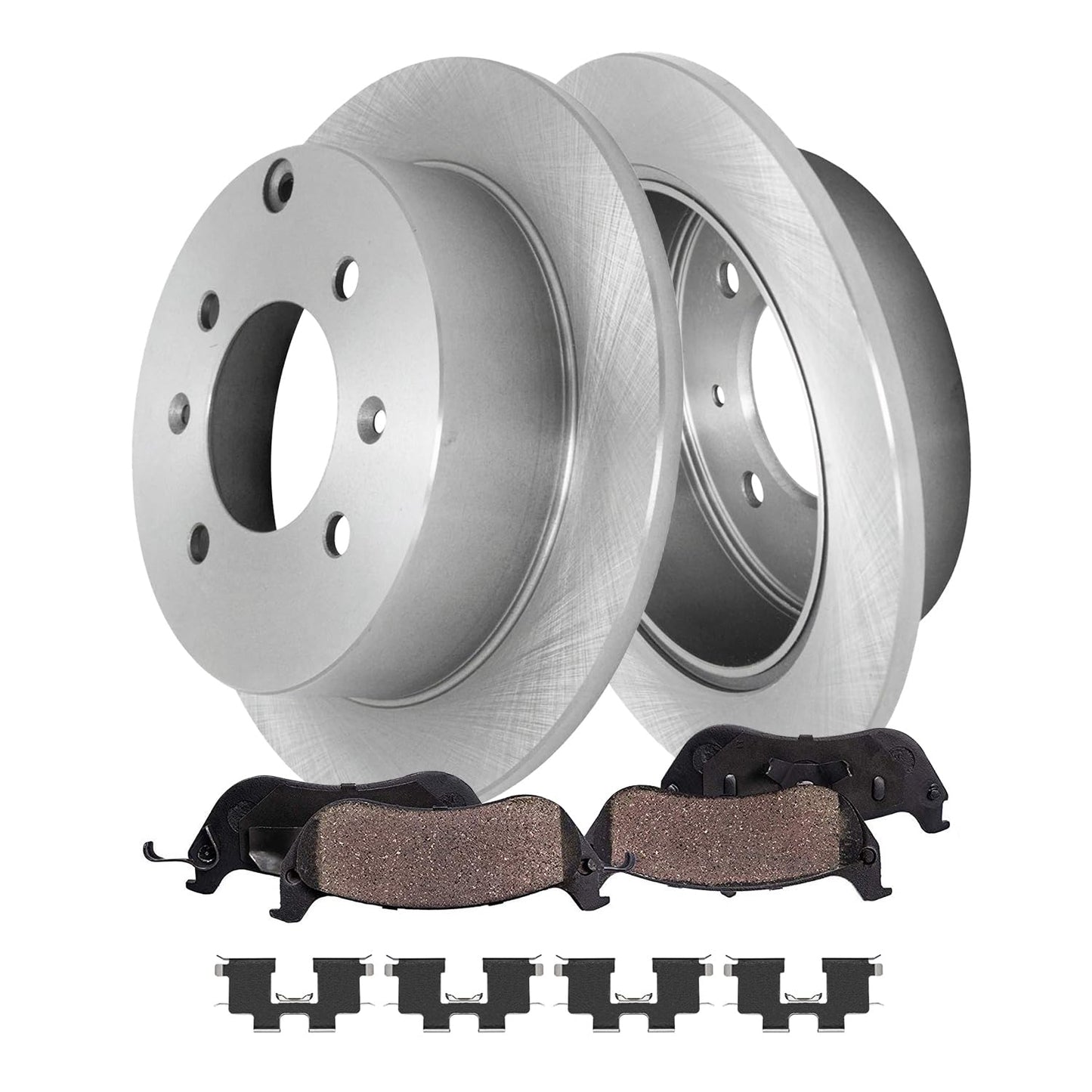 Detroit Axle - Front Brake Kit for 2003-2010 Honda Accord Disc Brake Rotors Ceramic Brakes Pads w/Hardware 2004 2005 2006 2007 2008 2009 Replacement [11.10 inch Rotors]
