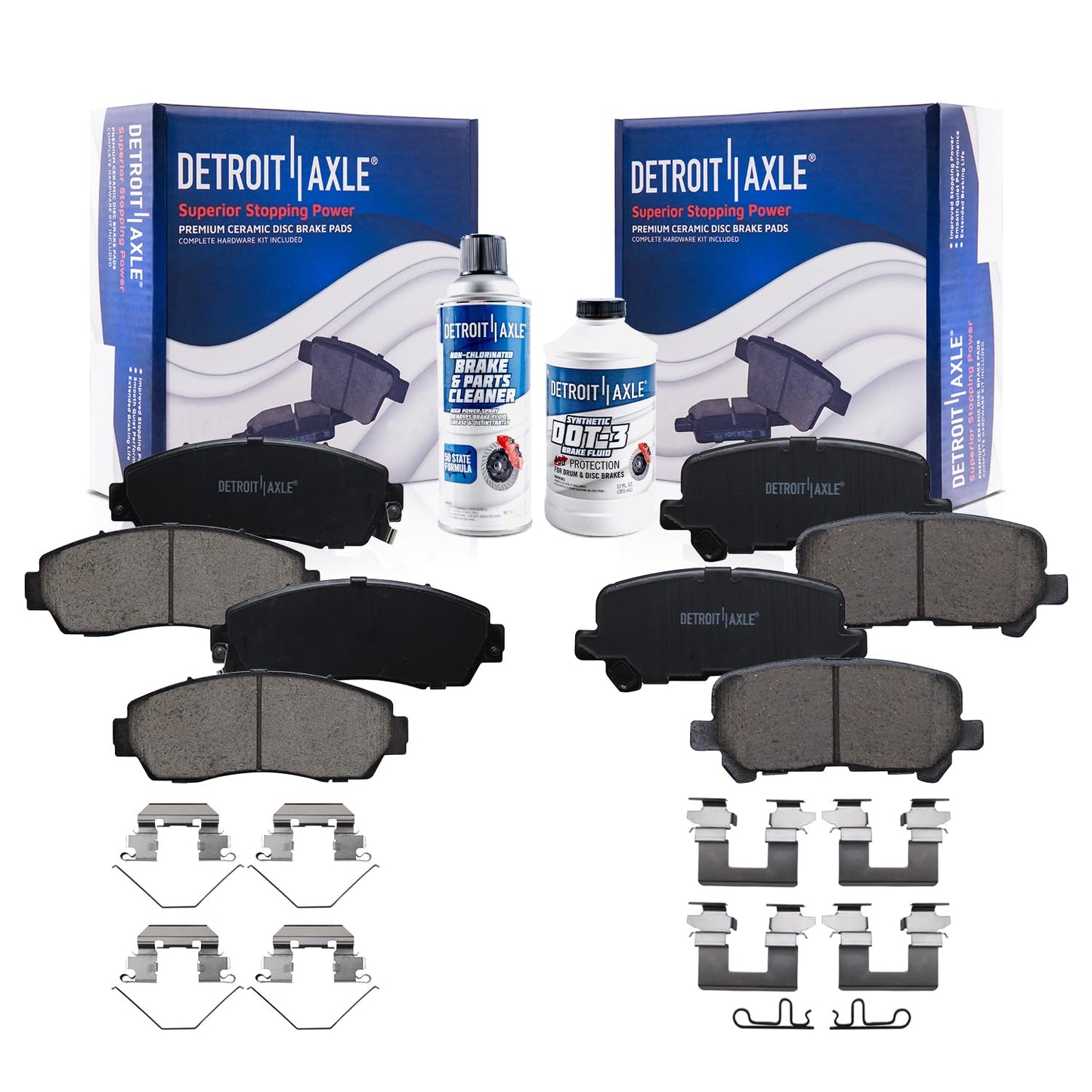 Detroit Axle - 8pc Brake Kit for Chevy GMC Silverado Sierra 1500 Yukon XL Escalade ESV Drilled & Slotted Brake Rotors Ceramic Brakes Pads Replacement : 13.50" inch Front and 13.58" inch Rear Rotor