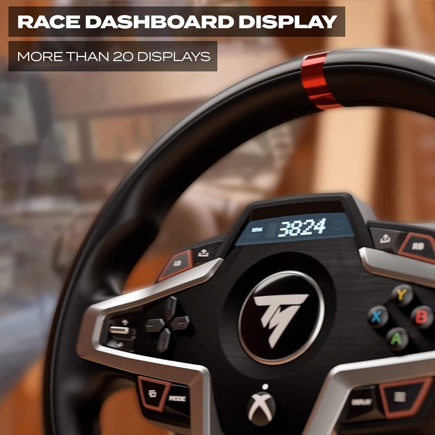 Thrustmaster T248 X Force Feedback Racing Wheel & Pedal Set - XBOX & PC | Magnetic paddle shifters, built-in telemetry screen, adjustable brake, drift-free Hall sensors, for sim driving games