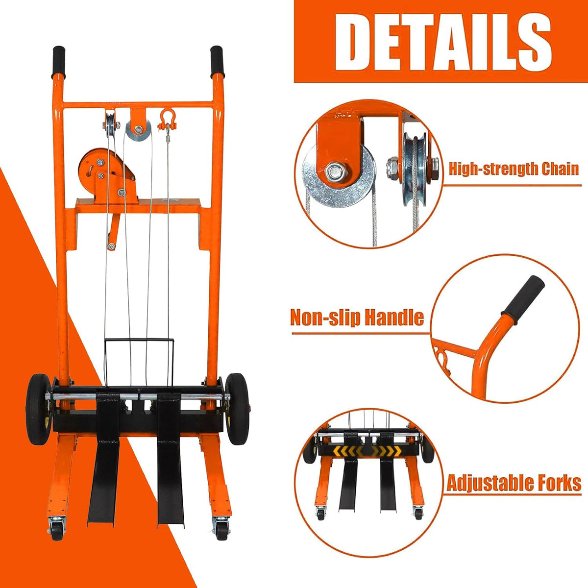 Tory Carrier Winch Stacker, 330 lbs Capacity, 40.5" Lifting Height