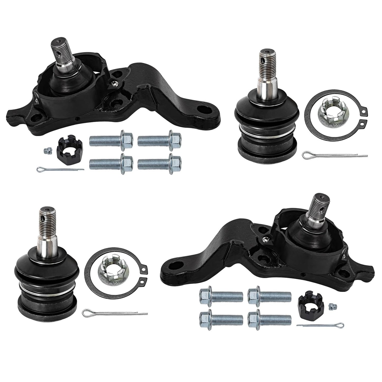 Detroit Axle - 4WD Front 4pc Ball Joints for Ford F-250 F-350 F-450 F-550 Excursion, 4 Upper & Lower Ball Joints Replacement