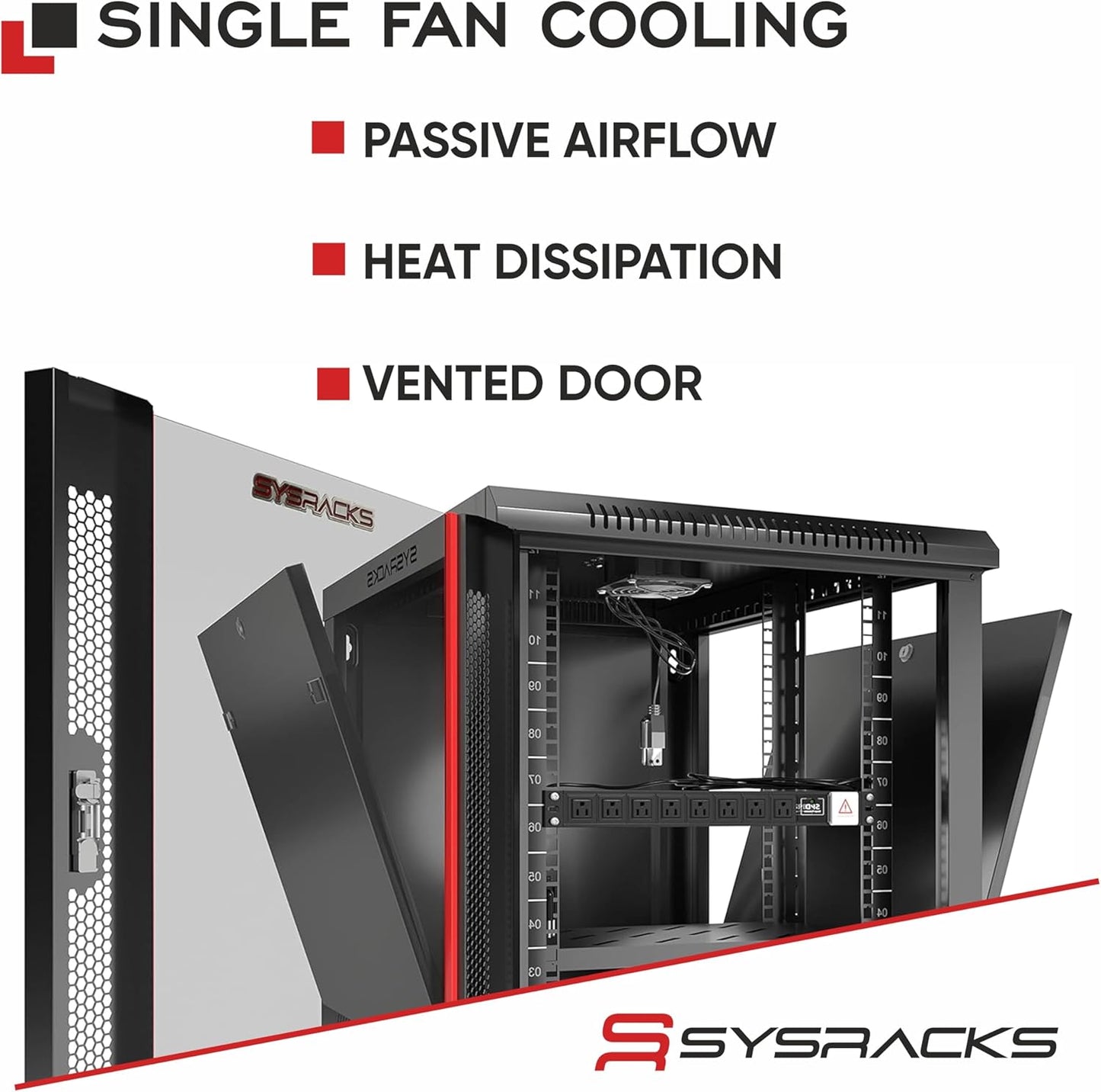 9U Wall Mount Server Rack Cabinet – 19" Network Rack Enclosure, 18" Deep Data Rack Cabinet with Fan, PDU & Shelf for IT Equipment, Switches and Patch Panel