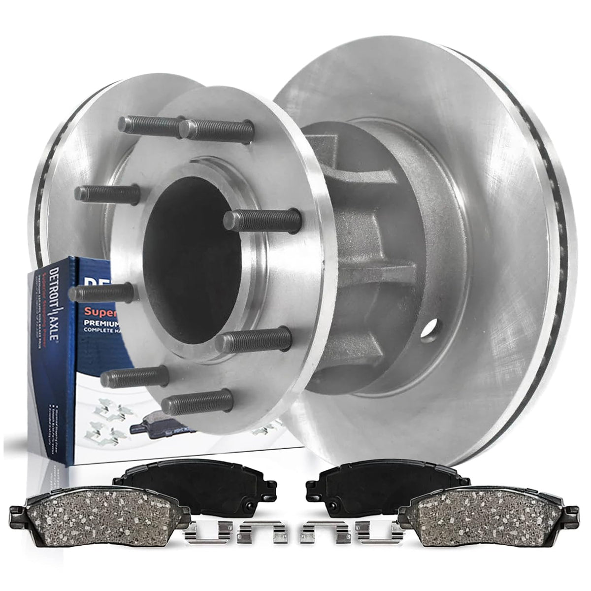 Detroit Axle - Rear Brake Rotors Pads for 2019-2026 Chevy Silverado 1500