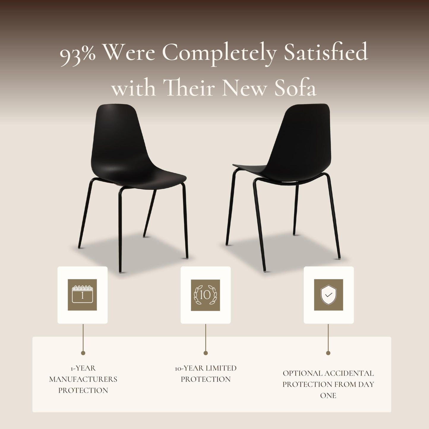 POLY & BARK Isla Modern Dining Chairs Set of 4 – Mid Century Modern Plastic Dining Chair with Metal Legs – Kitchen & Dining Room Chairs – Indoor/Outdoor – White