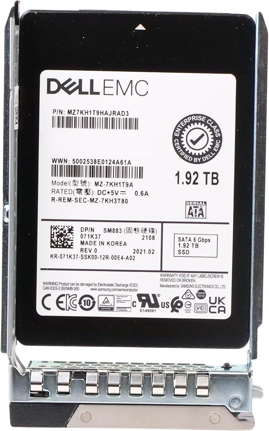 Dell 1.92TB SATA 6Gb/s 2.5in Enterprise PowerEdge Mixed-Used SSD for: R440 R750 R450 T150 R470 T560 T40 R250 R740 R640 T550 T350 R540 R840 ME4024 R650XS 071K37 G16 (Renewed)