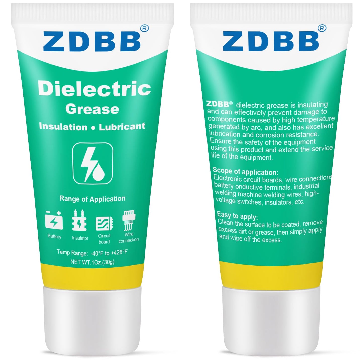 ZDBB Dielectric Grease for Electrical Connectors Automotive, Tune Up Dialectric Grease with a Brush, Electric Grasa Spark Plug, Battery Terminal, Marine Waterproof Heat-Resistant 1oz (1pcs)