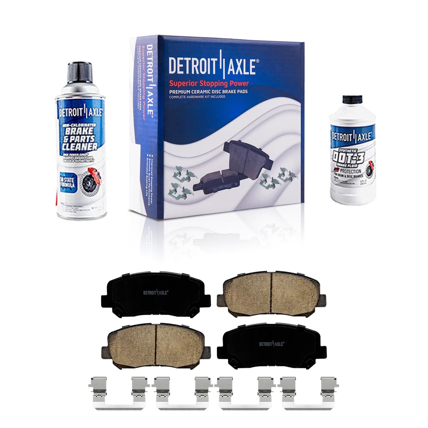 Detroit Axle - 4WD Brake Kit for 2012-2022 Ford F-250 Super Duty 2013-2022 F-350 Super Duty, 14.29" inch Front Rear Drilled Slotted Brake Rotors Ceramic Brakes Pads Replacement