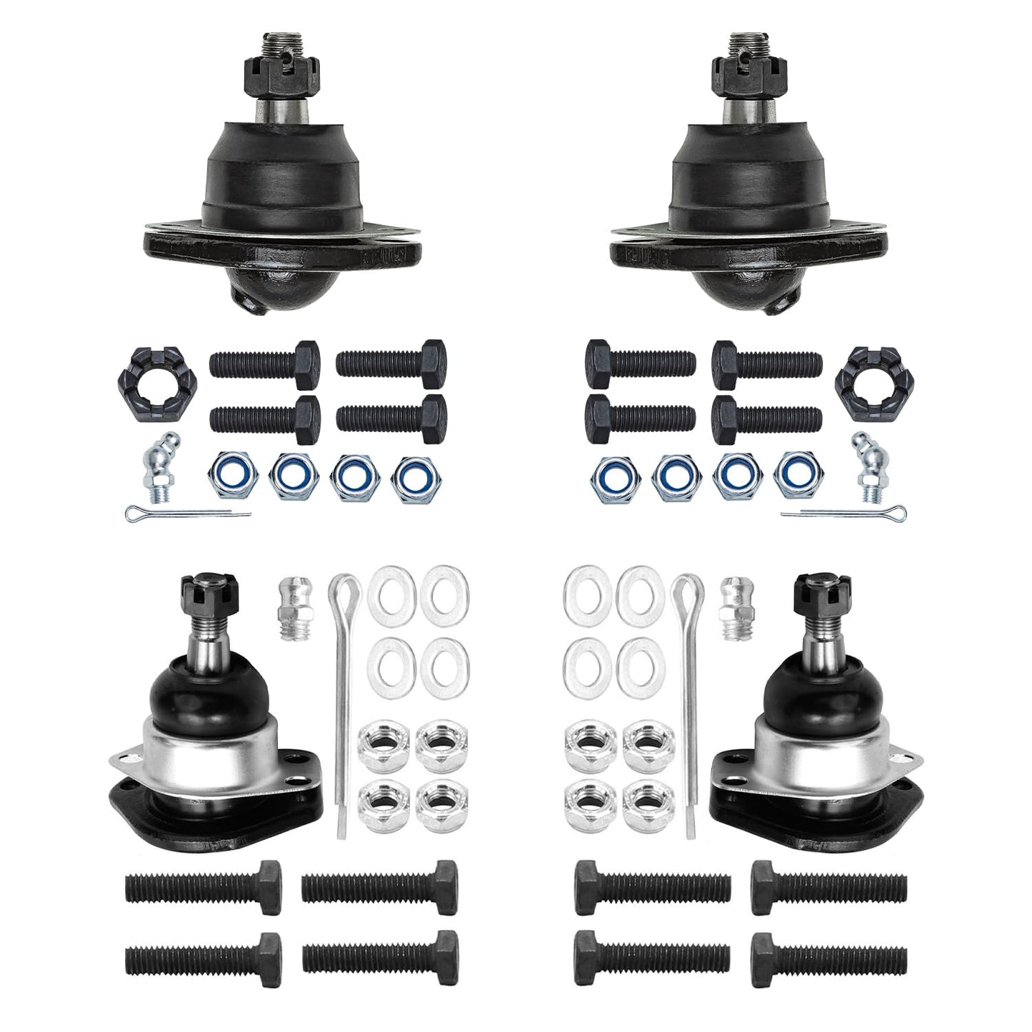 Detroit Axle - 4WD Front 4pc Ball Joints for Ford F-250 F-350 F-450 F-550 Excursion, 4 Upper & Lower Ball Joints Replacement