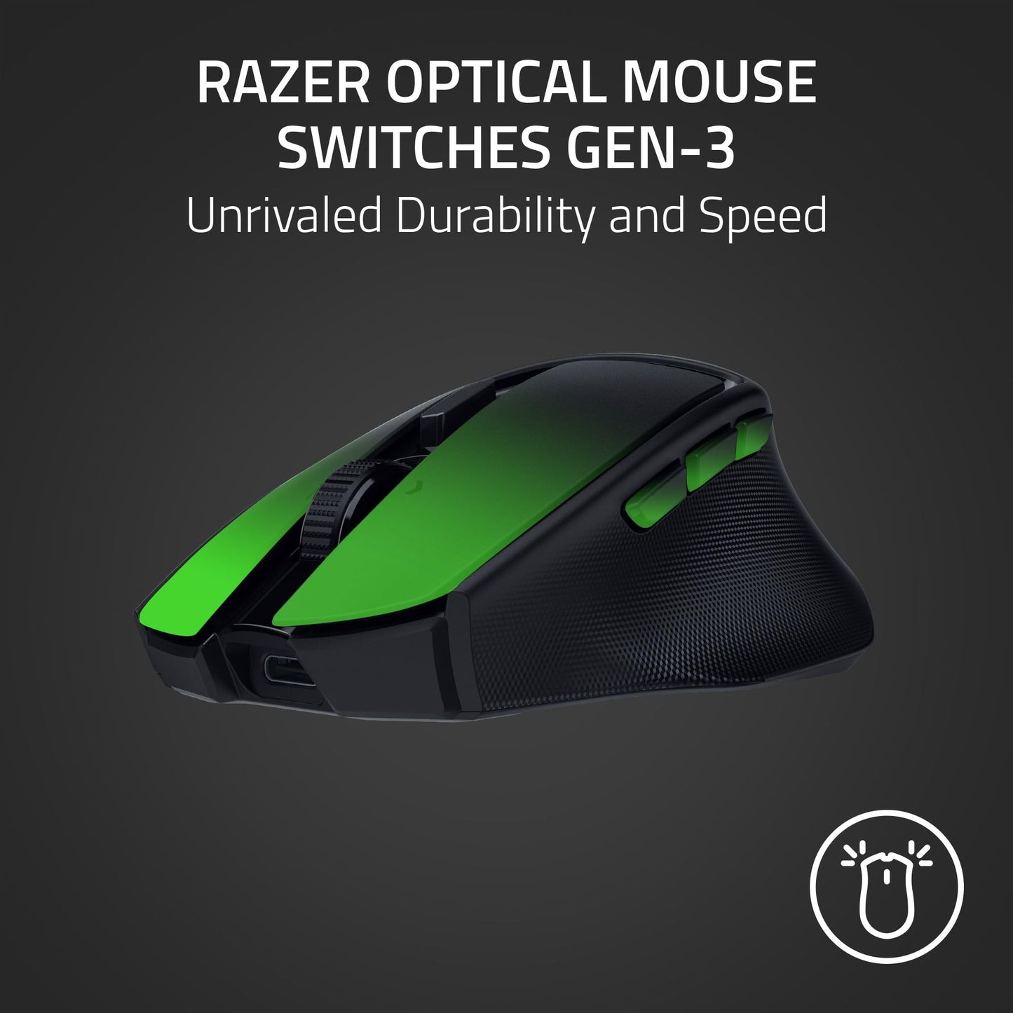 Razer Basilisk V3 X HyperSpeed Customizable Wireless Gaming Mouse: Mechanical Switches Gen-2-5G Advanced 18K Optical Sensor - Chroma RGB - 9 Programmable Controls - 285 Hr Battery - Classic Black