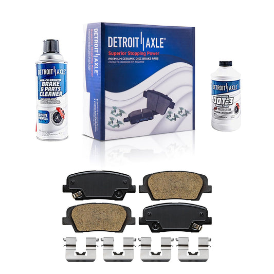 Detroit Axle - 4WD Brake Kit for 2012-2022 Ford F-250 Super Duty 2013-2022 F-350 Super Duty, 14.29" inch Front Rear Drilled Slotted Brake Rotors Ceramic Brakes Pads Replacement
