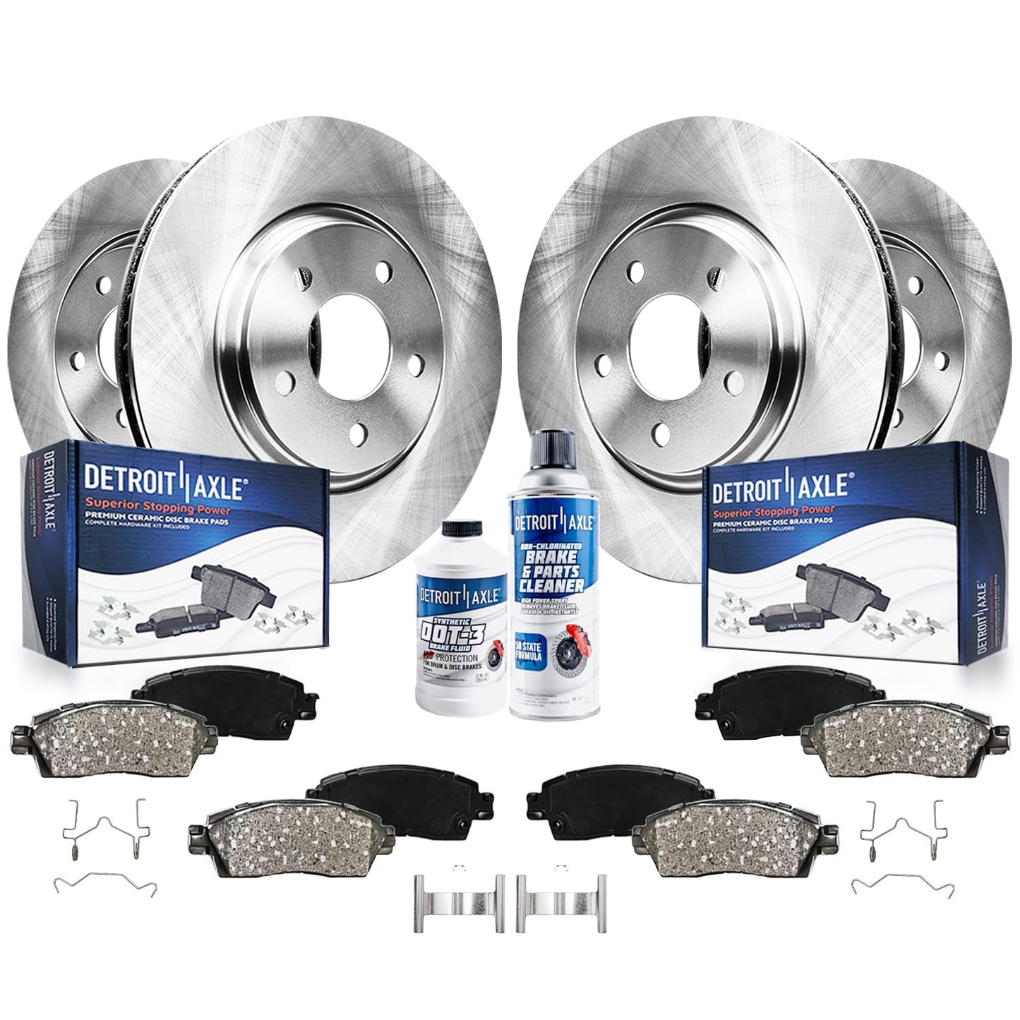 Detroit Axle - 6 Lugs Brake Kit for 12-20 Ford F-150 [with Manual Parking Brake] Ceramic Brakes Pads 2012 2013 2014 2015 2016 2017 2018 2019 2020: 13.78'' inch Front and 13.70'' inch Rear Brake Rotors