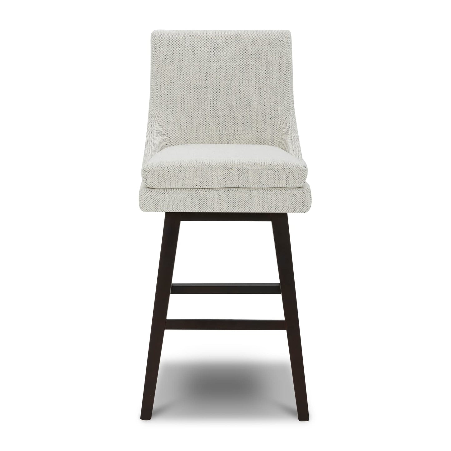 CHITA Bar Height Swivel Barstool with Back Set of 2, FSC Certified Upholstered Bar Stool, 30.7" H Seat Height, Fabric in Ivory
