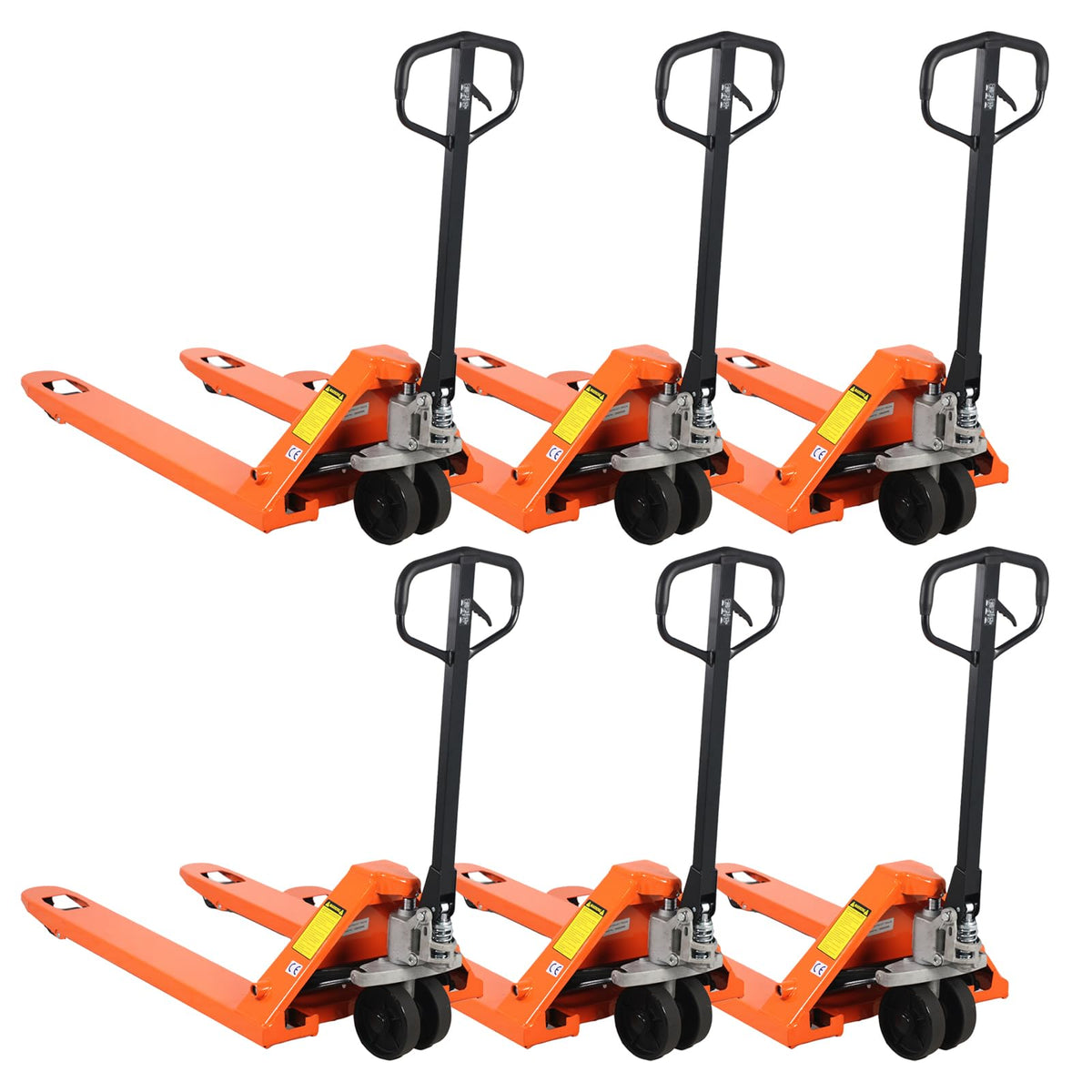 Tory Carrier Hand Pallet Jack 6600lbs Capacity, Pallet Truck 48" Length x 27" Width Fork, Orange-2PCS