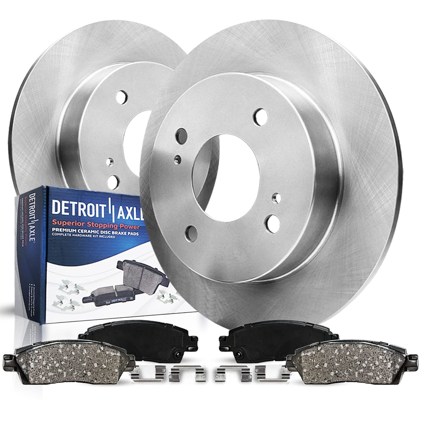 Detroit Axle - Front Brake Kit for Chevy 2012-2017 Sonic 2011-2015 Cruze 2016 Cruze Limited, Disc Brake Rotors Ceramic Brakes Pads Replacement 10.87" inch Front Rotor