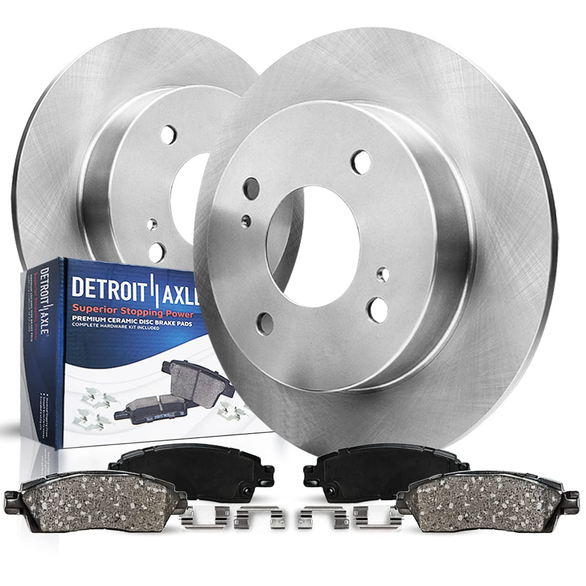 Detroit Axle - Rear Brake Rotors Pads for 2019-2026 Chevy Silverado 1500