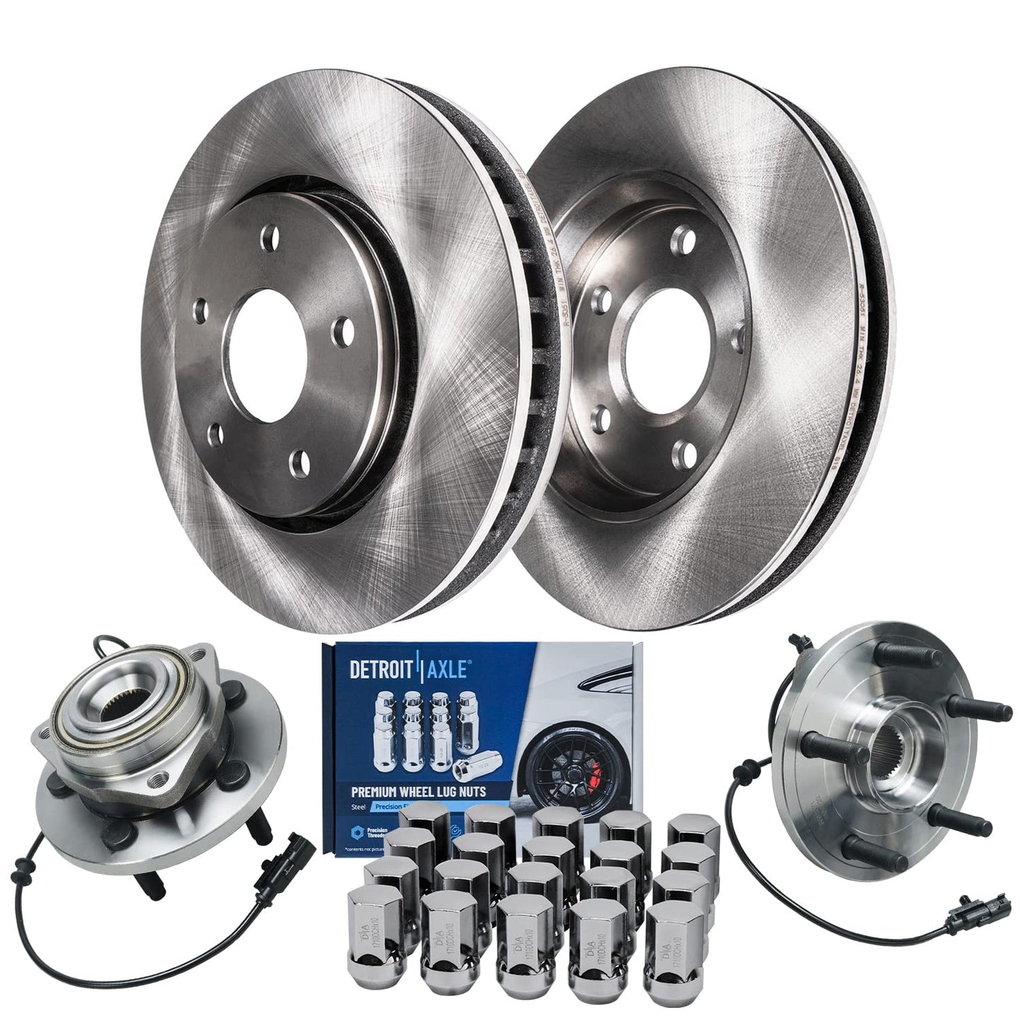 Detroit Axle - Brake Kit for 14-20 Nissan Rogue, 17-22 Rogue Sport, Front and Rear Disc Brake Rotors Ceramic Brake Pads 2018 2019 Replacement