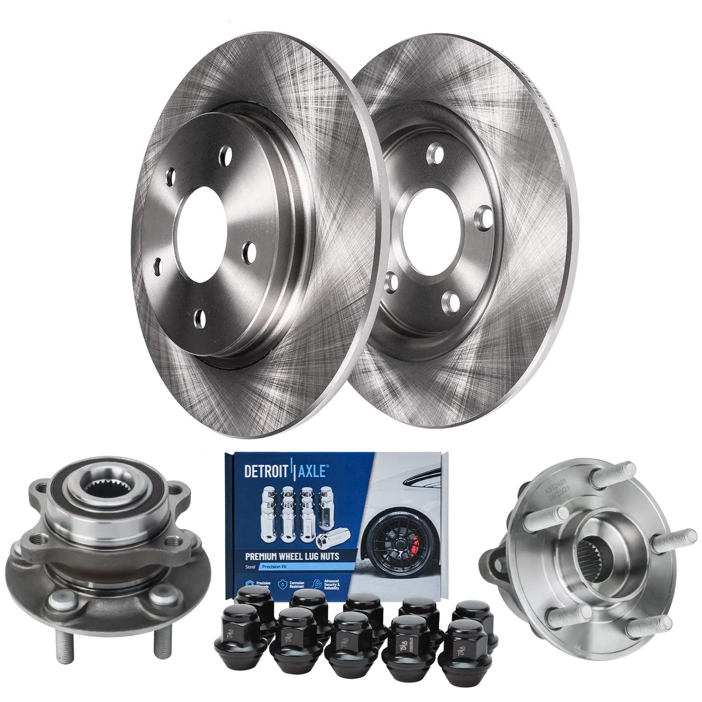 Detroit Axle - Kit de freno trasero para Dodge Grand Caravan Journey Chrysler Town & Country Frenos de repuesto Rotores y pastillas de freno de cerámica: Rotor de 12.91 pulgadas