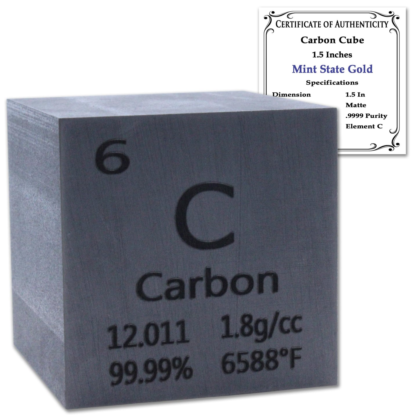 99.95% Pure 1" Inch Copper Cube - Element Design with Certificate of Authenticity