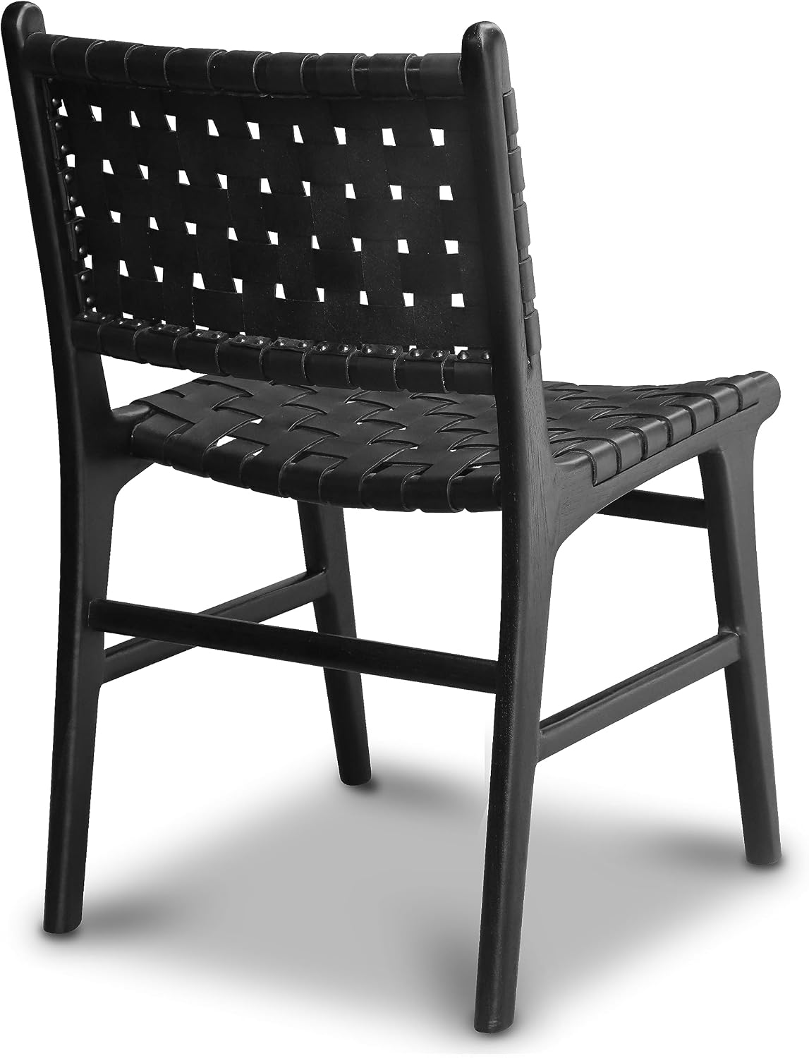 POLY & BARK Banda Teak & Leather Dining Chair in Havana Black