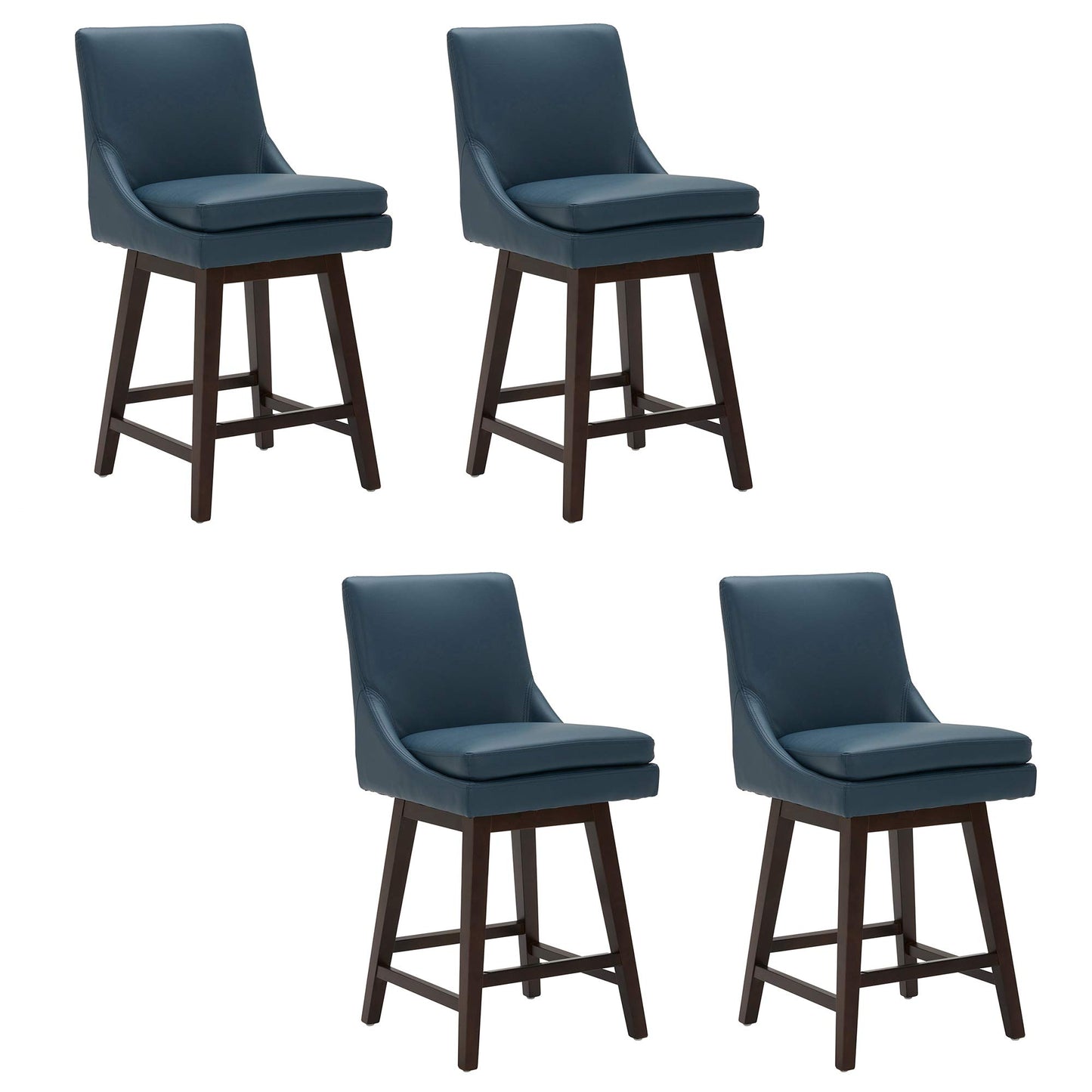 CHITA Bar Height Swivel Barstool with Back Set of 2, FSC Certified Upholstered Bar Stool, 30.7" H Seat Height, Fabric in Ivory