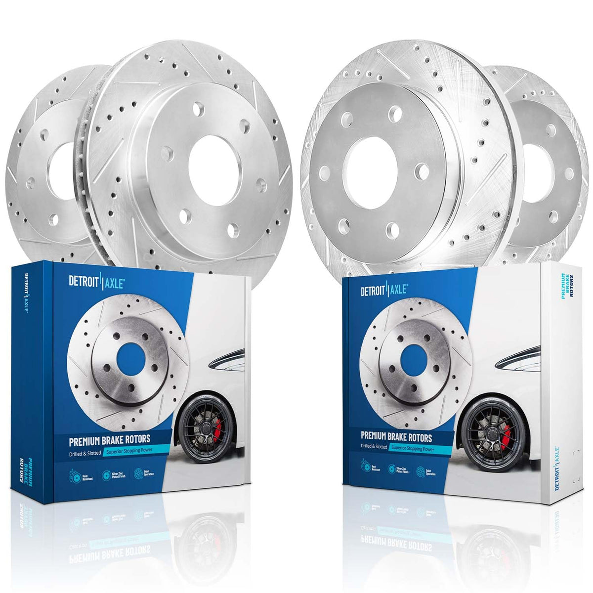Detroit Axle - Front Brake Rotors for Chevrolet GMC Silverado Sierra