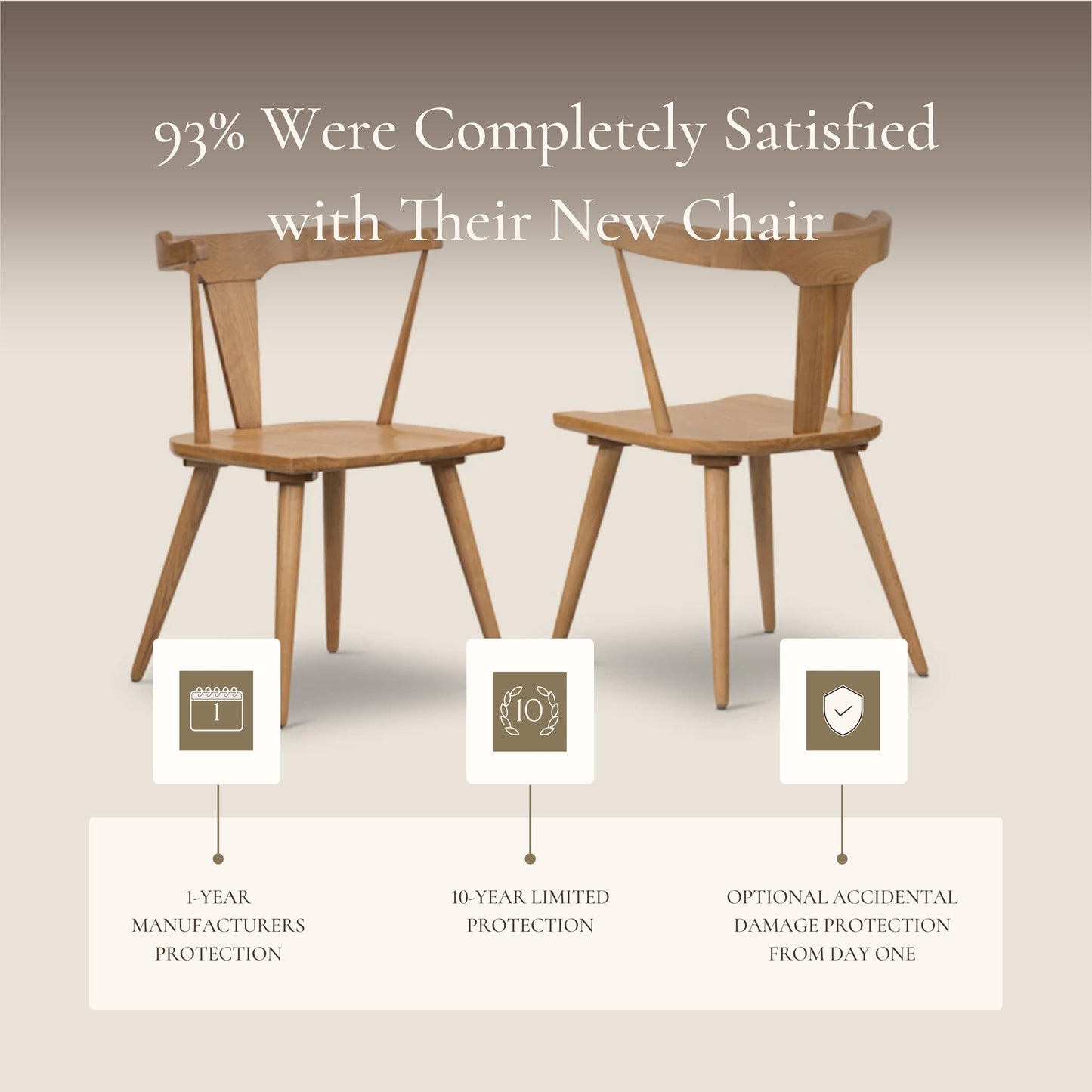 POLY & BARK Mid Century Modern Enzo Black Dining Chair – Solid Oak Wood Splat Back Chair, 18" Seat Height, 32" Tall – Stylish MCM Kitchen & Dining Room Chair