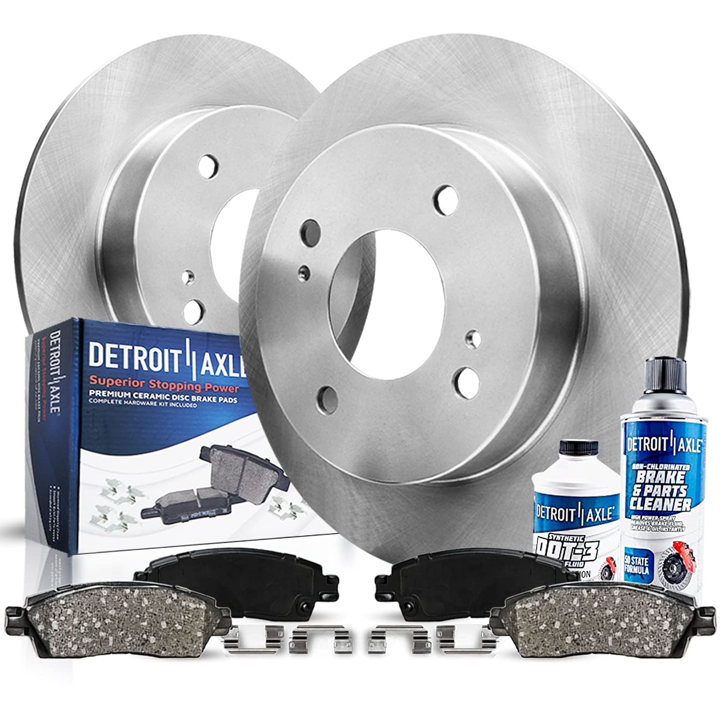 Detroit Axle - Kit de freno trasero para Dodge Grand Caravan Journey Chrysler Town & Country Frenos de repuesto Rotores y pastillas de freno de cerámica: Rotor de 12.91 pulgadas