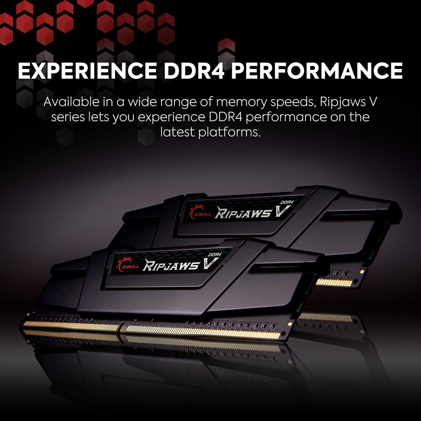 G.SKILL RipjawsV Series DDR4 RAM (XMP) 32GB (2x16GB) 3200MT/s CL16-18-18-38 1.35V Intel AMD Desktop Computer Memory U-DIMM - Black (F4-3200C16D-32GVK)