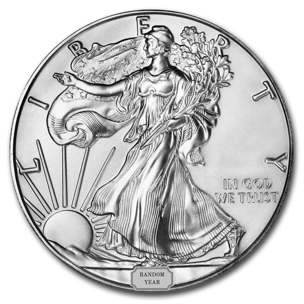 1986-2021 (Random Year) Lot of (10) 1 oz American Silver Eagle Coins Brilliant Uncirculated (Type 1) with Certificates of Authenticity $1 Seller BU