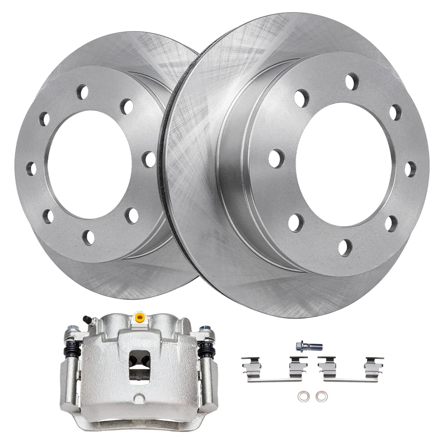 Detroit Axle - Front Brake Kit for 2003-2010 Honda Accord Disc Brake Rotors Ceramic Brakes Pads w/Hardware 2004 2005 2006 2007 2008 2009 Replacement [11.10 inch Rotors]
