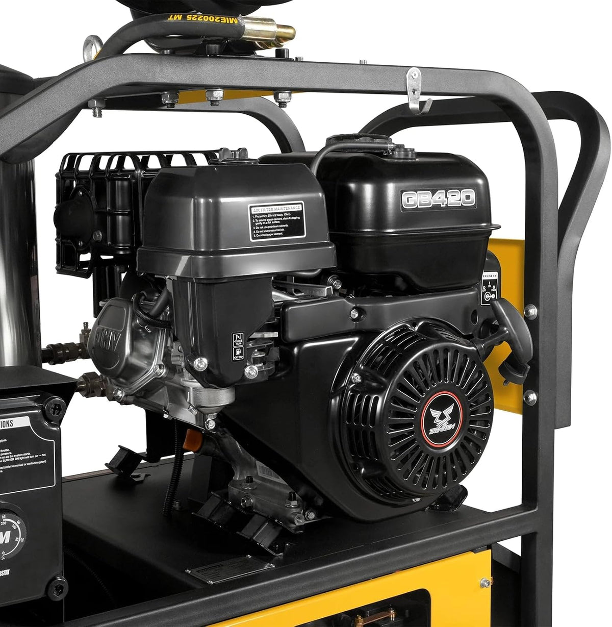 MechMaxx 4000 PSI 4 GPM 420cc 13.4HP E-Start Gas Engine Hot Water Pressure Washer with Hose Reel, Model HPW40D