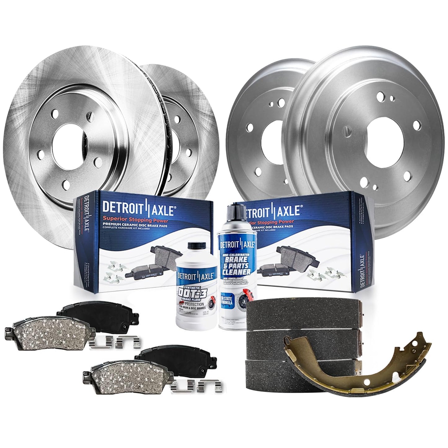 Detroit Axle - Brake Kit for Nissan Pathfinder Murano INFINITI QX60 X35, Disc Rotors Ceramic Pads 2013-2021 Replacement: 12.60" Front and 12.13" Rear Rotor