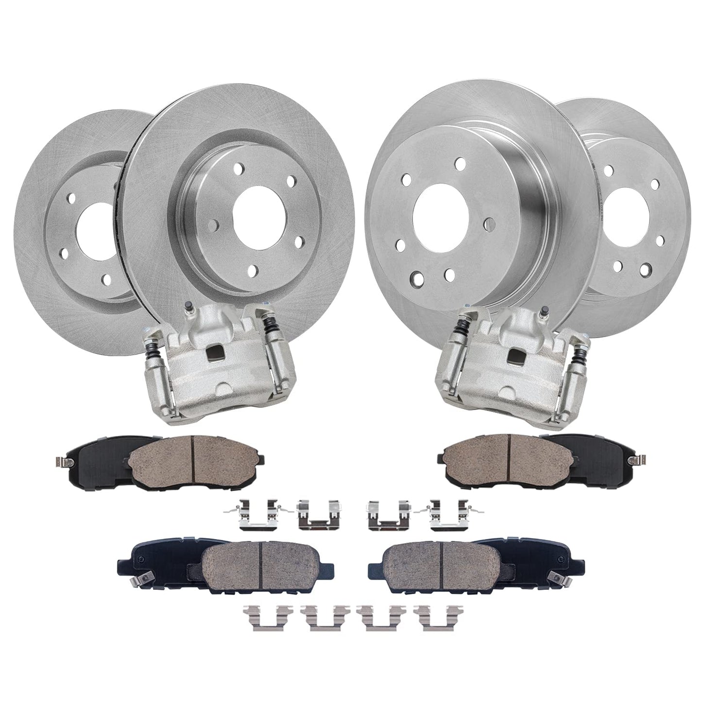 Detroit Axle - Brake Kit for 2006-2018 Toyota Rav4 Replacement Disc Brake Rotors Ceramic Brakes Pads : 11.65'' inch Front and 11.06" inch Rear Rotor