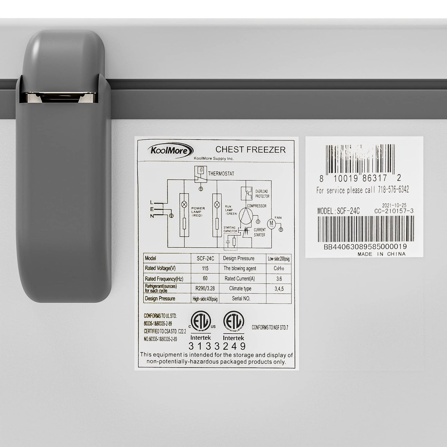 KoolMore SCF-20C Chest Freezer, 20 cu. Ft, White