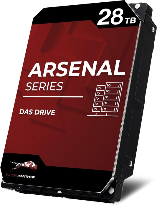 Water Panther Arsenal 28TB SATA 7200RPM 3.5-Inch DAS Hard Drive (SATA HDD, 28TB) (Renewed)
