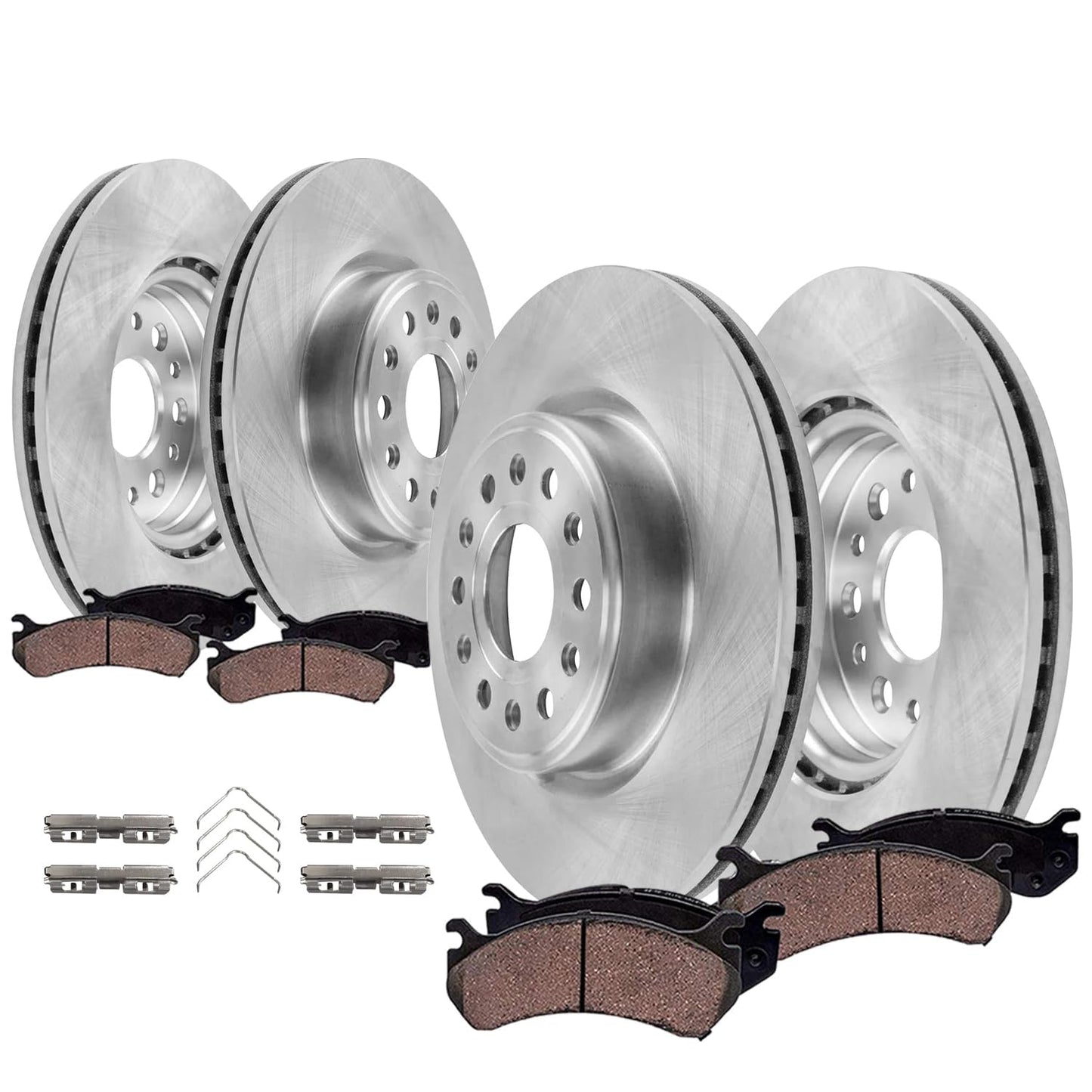 Detroit Axle - Brake Kit for Dodge Avenger Caliber Jeep Patriot Compass Chrysler 200 Sebring Replacement Disc Brake Rotors Ceramic Brakes Pads 5 Lugs: 11.57" inch Front and 10.31" inch Rear Rotors