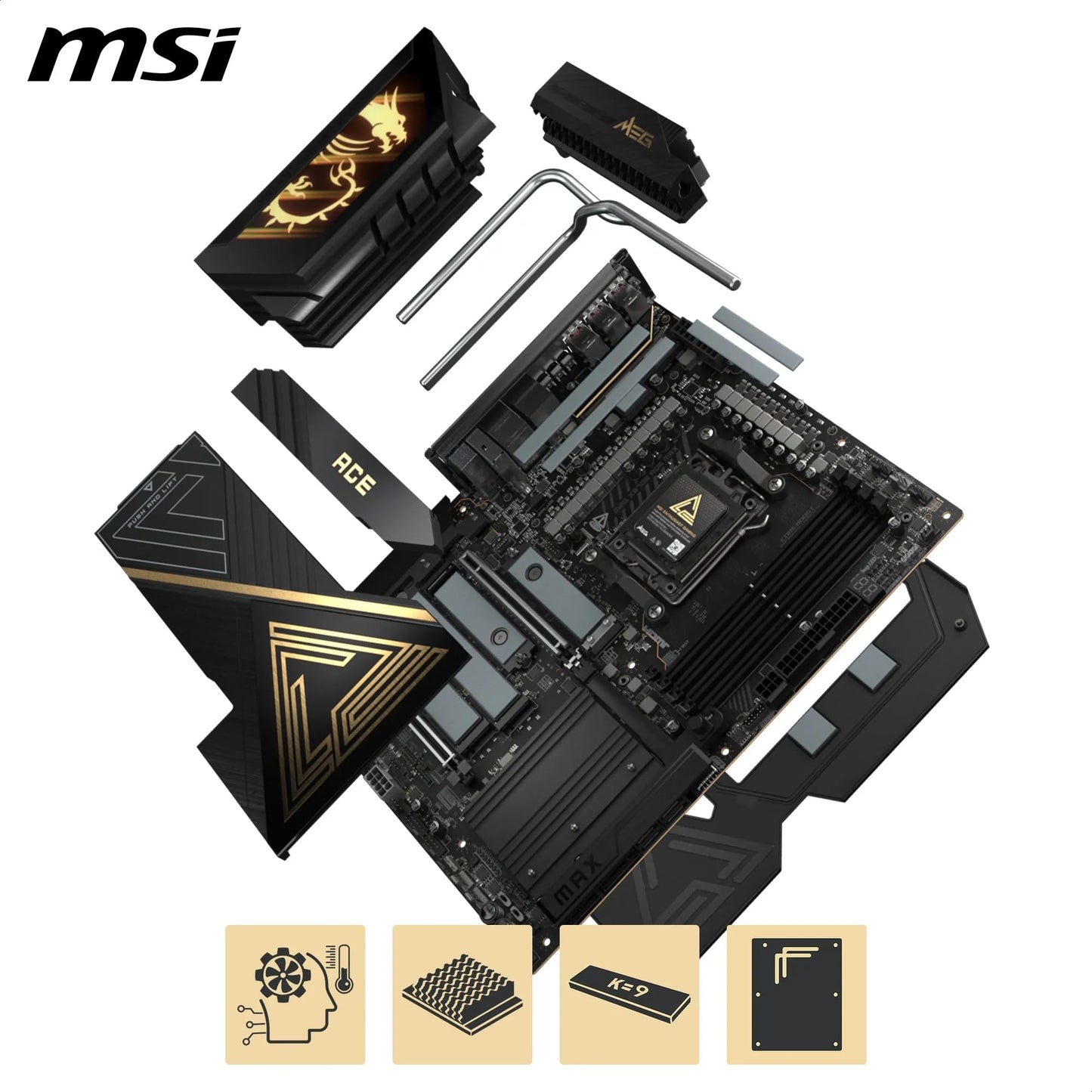MSI MPG X870E Carbon WiFi Gaming Motherboard (AMD Ryzen 9000/8000/7000 Series Processors, AM5, DDR5, PCIe 5.0, M.2 Gen5, SATA 6Gb/s, USB 40Gbps, HDMI, Wi-Fi 7, Bluetooth 5.4, 5Gbps LAN, ATX)