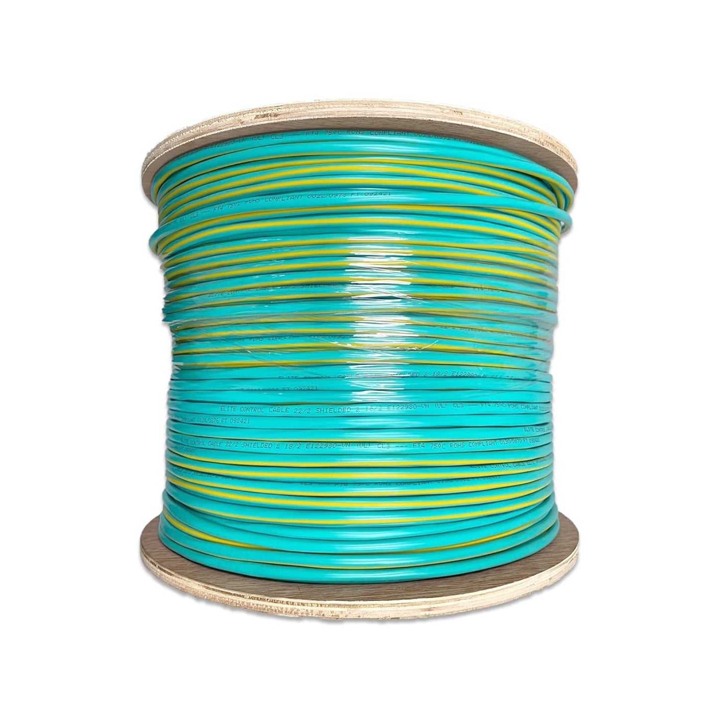Elite 22/2 + 18/2 Automation/Control Cable - Lutron and Crestron Systems - 1000ft, Shielded, in Wall (CL3) - UL Listed, Pure Copper, Light Green W/Yellow Stripe