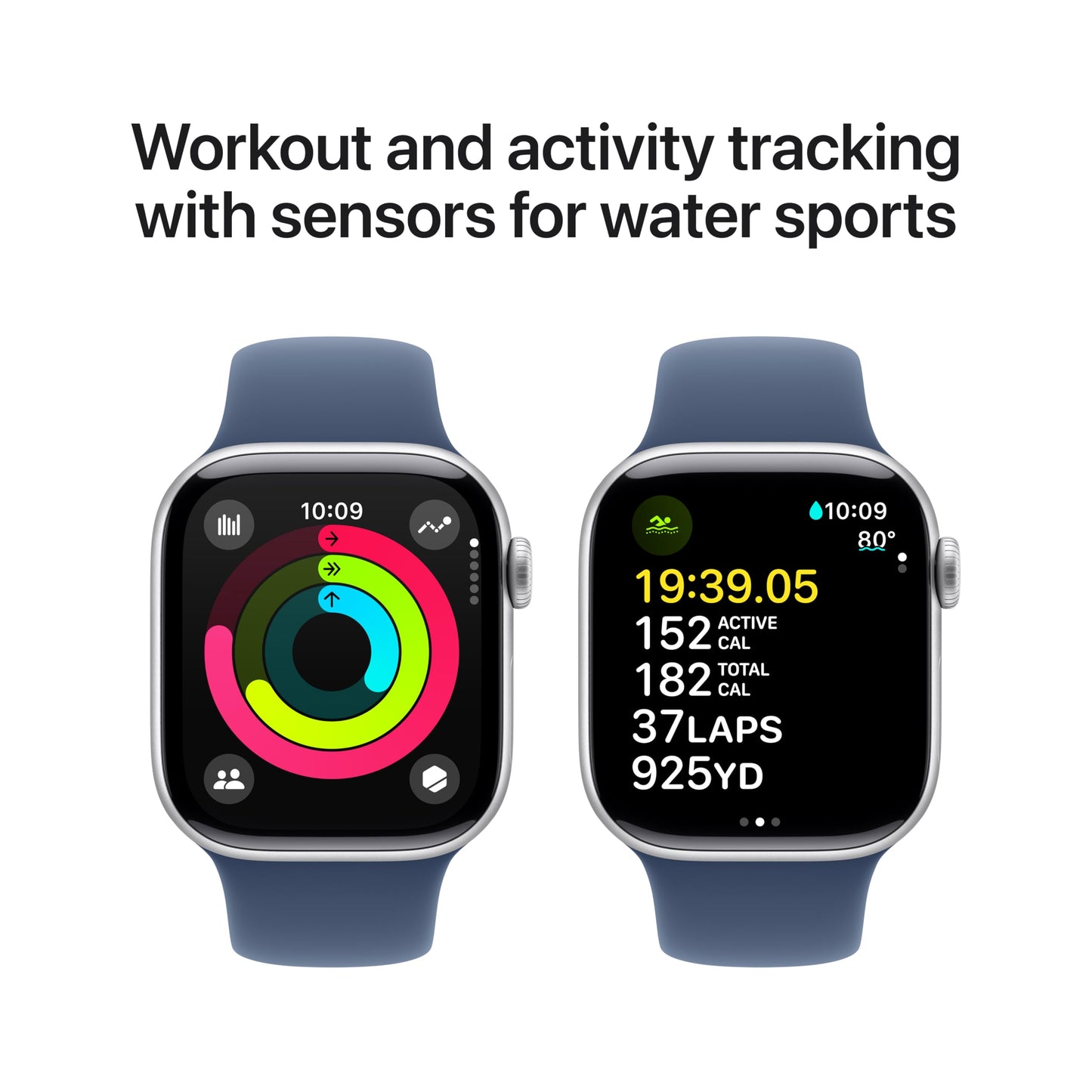Apple Watch Series 10 [GPS + Cellular 42mm case] Smartwatch with Jet Black Aluminum Case with Black Sport Band - M/L. Fitness Tracker, ECG App, Always-On Retina Display, Water Resistant