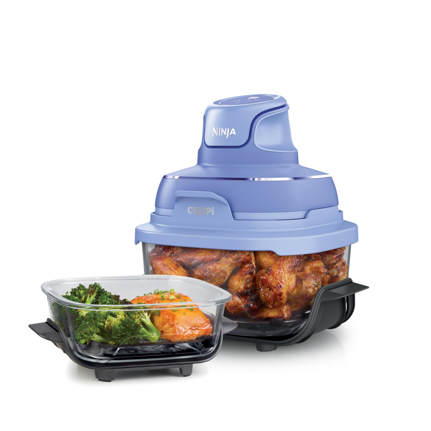Ninja Crispi 4-in-1 Glass Air Fryer | With Non-Toxic 4QT & 6-Cup Glass Containers & Lids | Microwave, Freezer, Dishwasher Safe | 450°F Max Temp |1500 Watt | Stone | FN101ST
