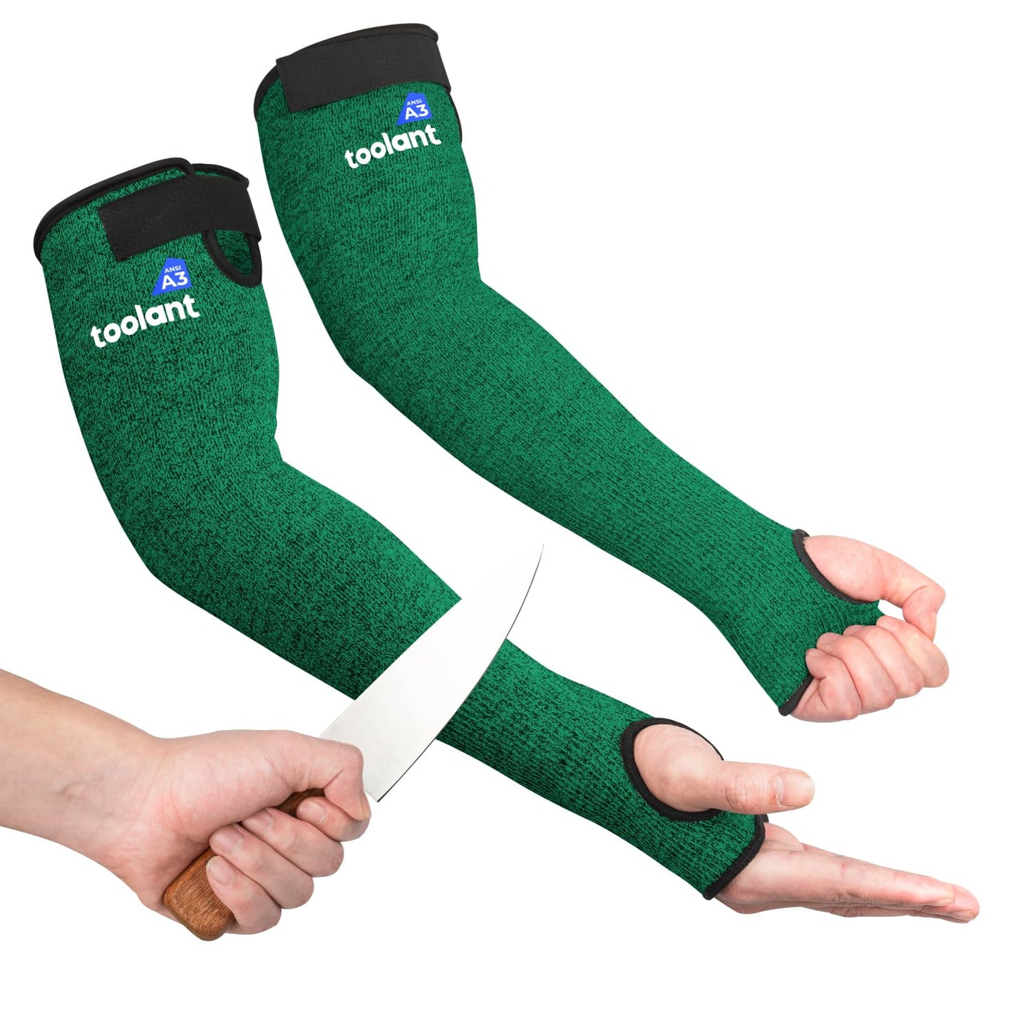 OriStout Cut Resistant Farmers Sleeves with Thumb Hole, Arm Protectors for Thin Skin and Bruising, for Gardening, Welding, Kitchen, Arm Guards for Biting, Pet Grooming, Grey, 1 Pair