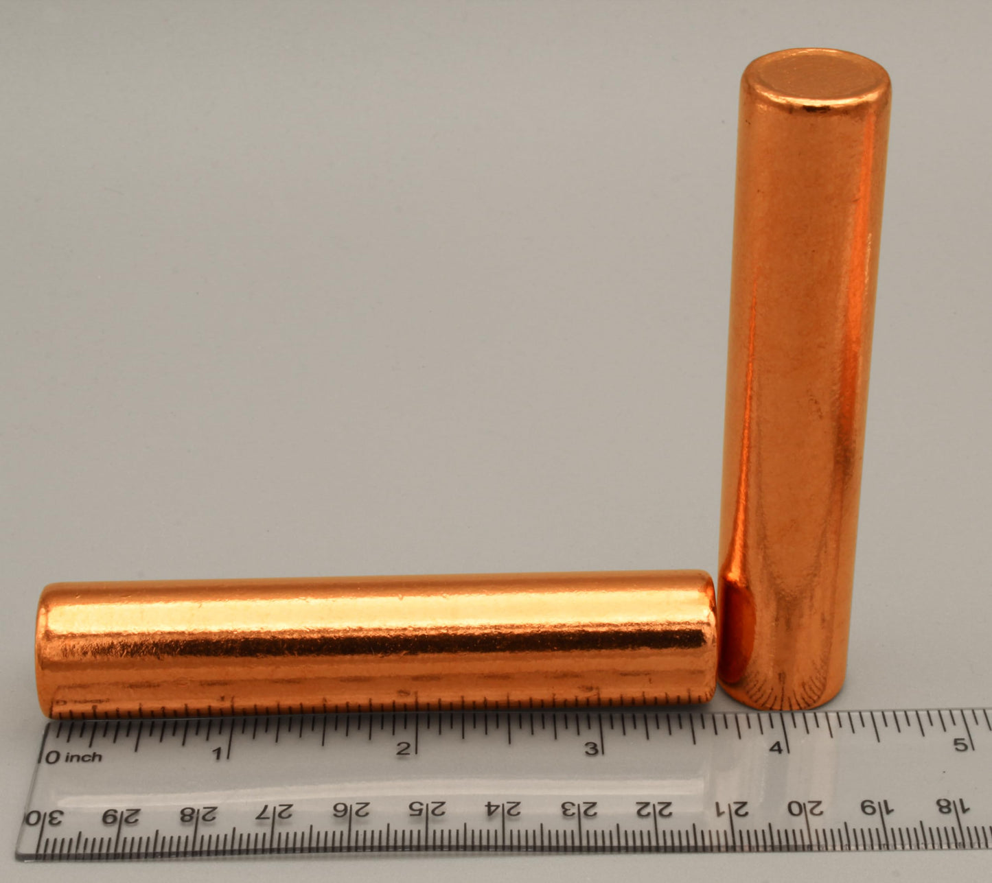 Premium Copper Round Rod Set - 2 Piece (3.63" x 0.75") - 99.9% Pure - Velvet Pouch & Authenticity Certificate Included by Mint State Gold