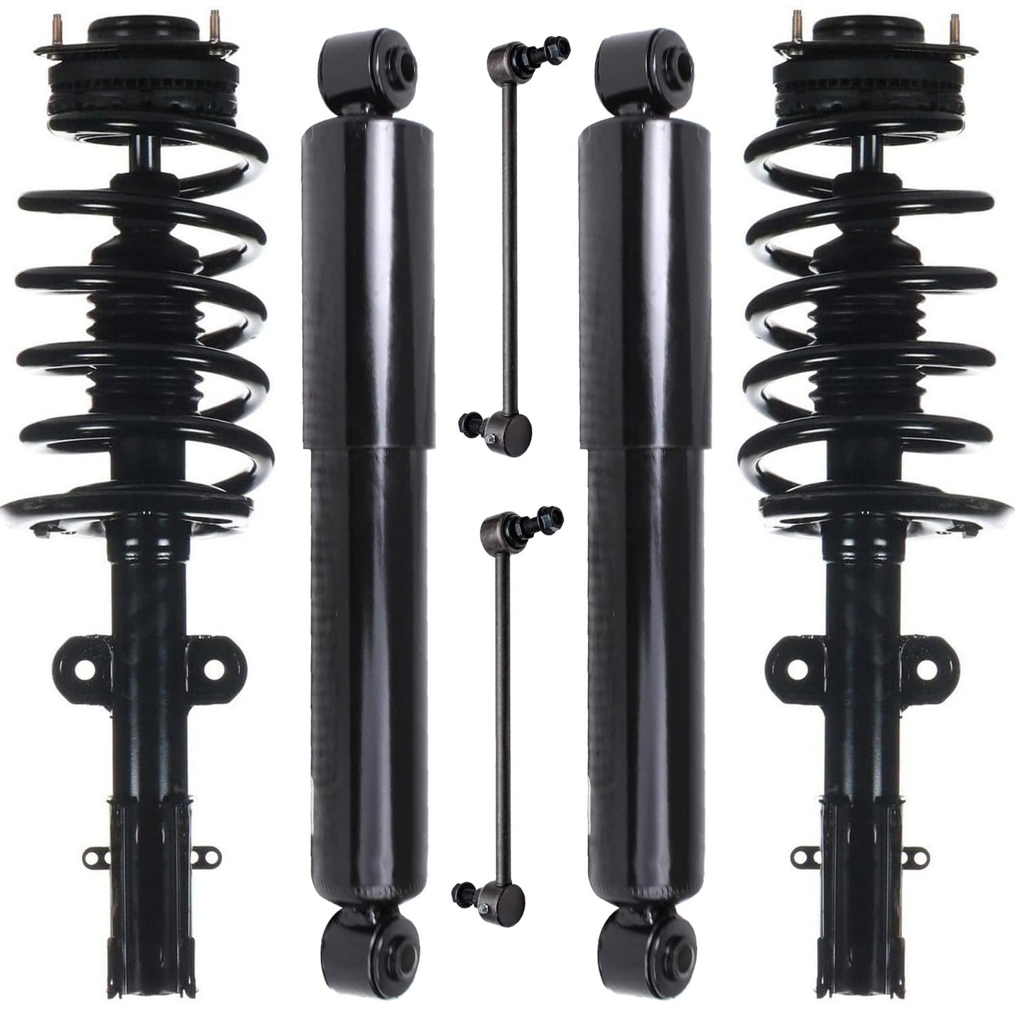 Detroit Axle - 6pc Struts Shocks Kit for 2014-2018 Chevy Silverado 1500 GMC Sierra 1500, 2 Front Struts w/Coil Springs 2 Sway Bars 2 Rear Shock Absorbers 2015 2016 2017 Replacement Suspension