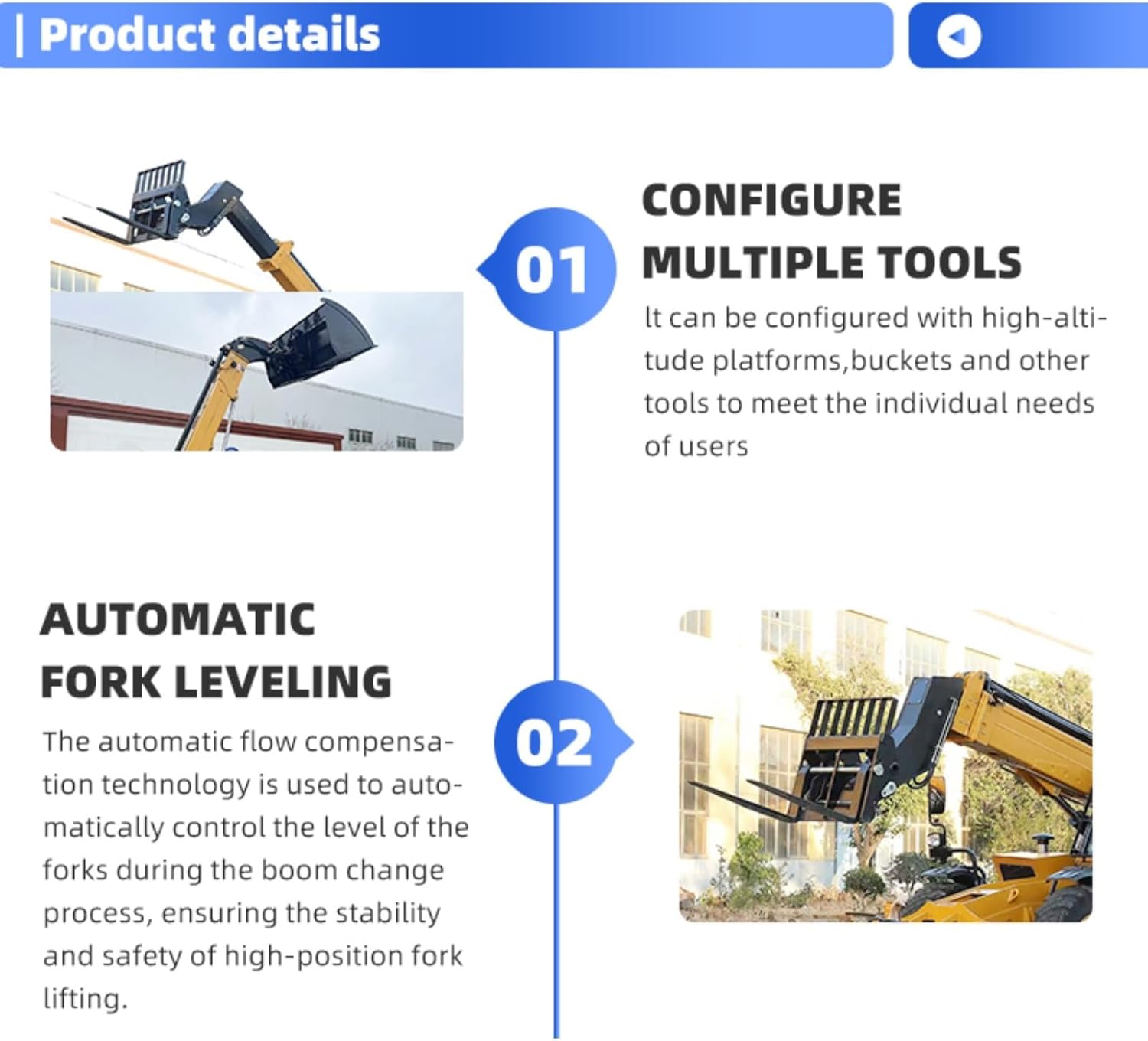 Construction Telehandler – Robust Extendable Arm Forklift for Concrete, Steel & Heavy Building Materials
